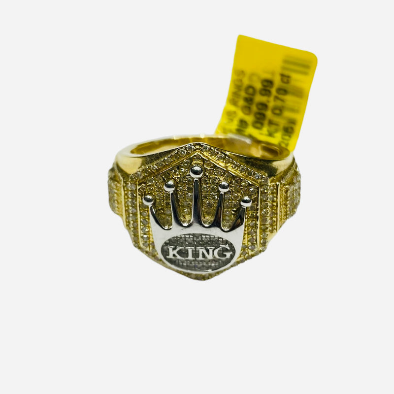 Real Royal 10kt Gold & Diamond 0.7 CTW “King” Men’s Ring