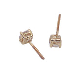 Real 14kt SOLITARY Gold& 0.79CTW Diamond Earring