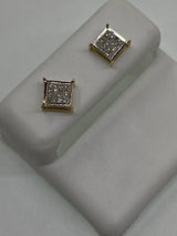 Real 10kt Gold & 0.10 CTW Diamond Earrings