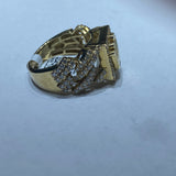 Real 10KT Gold & 1.55CTW Diamond CROWN Men Ring