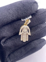 Real 10KT Gold with 0.72 CTW Diamond “Religious Hand” Charm