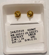 Genuine 10KT Gold 0.52 CTW Diamond Earrings