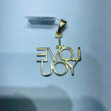 Real 10KT Gold & 0.41CTW Diamond “I LOVE YOU” Charm