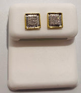 Genuine 10KT Gold 0.08 CTW Diamond Earrings