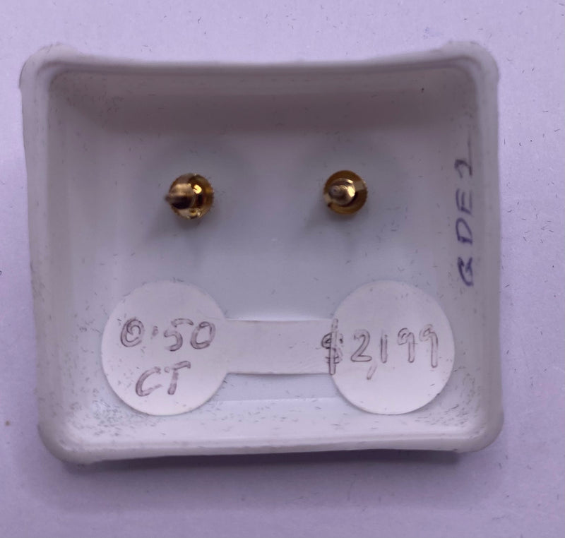 Genuine 10KT Gold  0.50 CTW Diamond Earrings