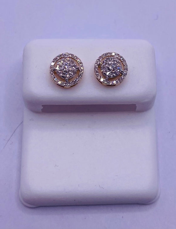 Genuine 10KT Gold 0.30 CTW Diamond Earrings