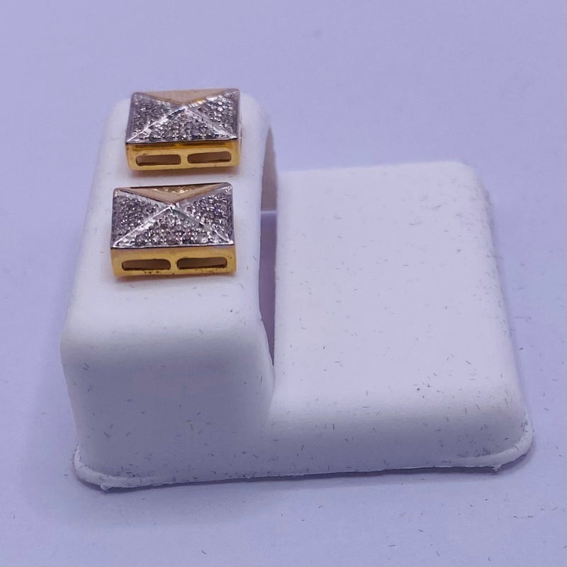 Genuine 10KT Gold 0.25 CTW Square shaped Diamond Earrings