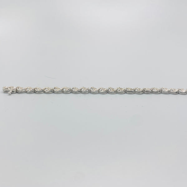 925 Sterling Silver with 0.10CTW Diamonds 7.5inches