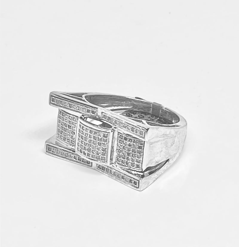 Real 10KT White Gold &0.53CTW  Diamond Men’s Ring