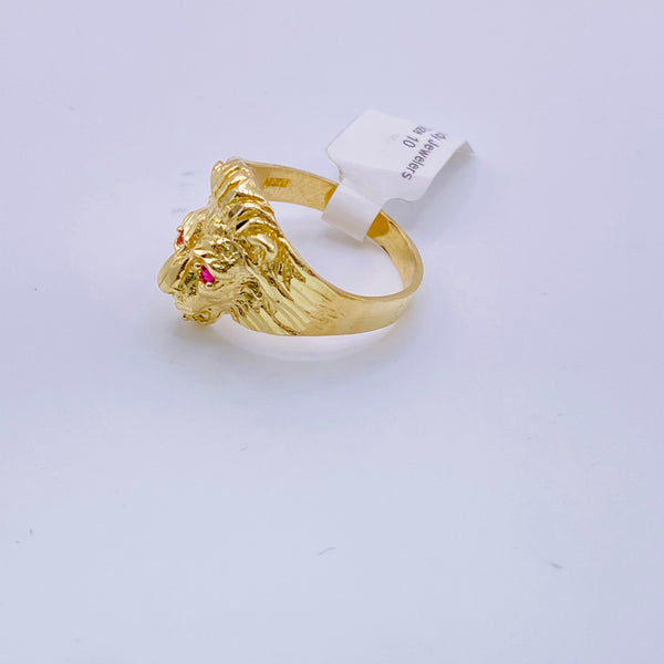 Real 10Kt Alpha Lion Men’s Gold Ring