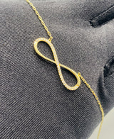 Real 10KT Gold Chain & ‘Infinite’ Charm with Cubic Zirconia Stones