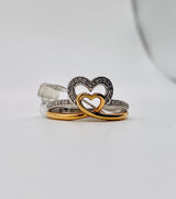 Real 10KT Gold & 0.10CTW Diamond Heart Ladies Ring