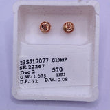 Genuine 10KT Rose Gold 0.08 CTW  Diamond Earrings