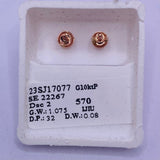 Genuine 10KT Rose Gold 0.25 CTW  Diamond Earrings