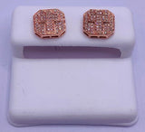 Genuine 10KT Rose Gold 0.3 CTW Diamond Earrings