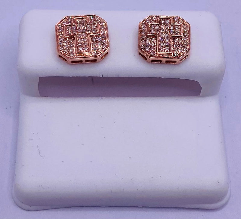 Genuine 10KT Rose Gold 0.3 CTW Diamond Earrings