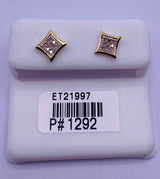 Genuine 10KT Gold 0.08 CTW Diamond Earrings