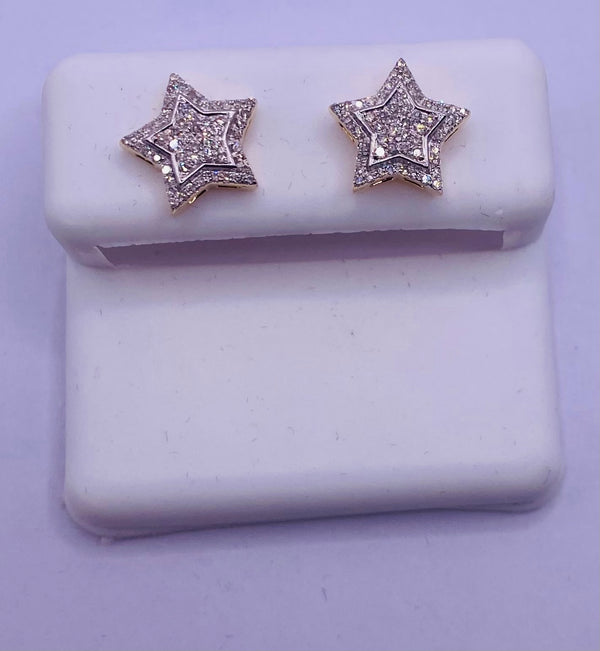 Genuine 10KT Gold 0.24 CTW Diamond Earrings