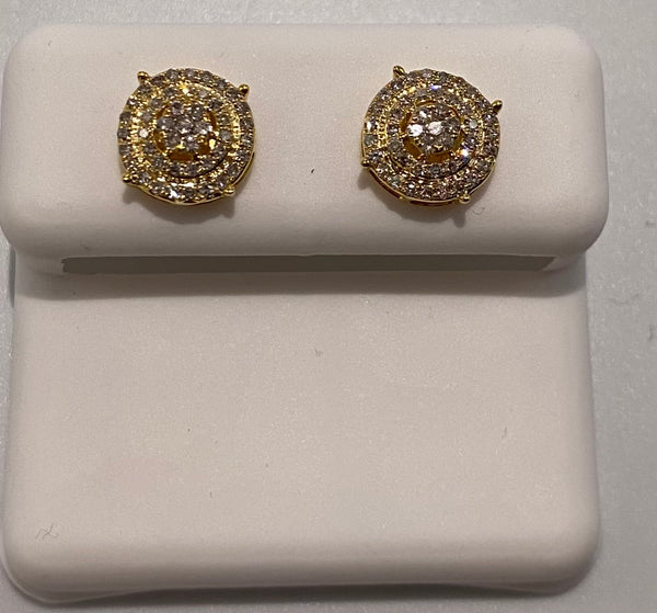 Genuine 10KT Gold 0.35 CTW Diamond Earrings