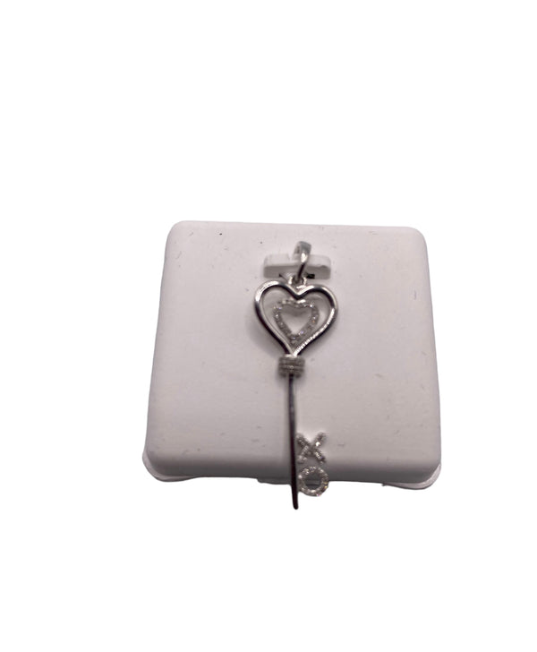 1/8 CTW 925 Sterling Silver Diamond Charm