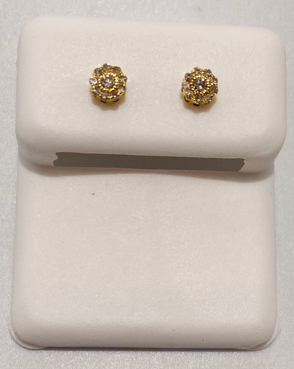 Genuine 10KT Gold 0.20CTW small Diamond Earrings