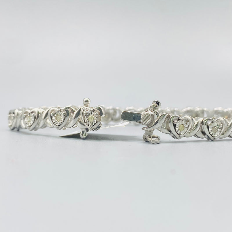 925 Sterling Silver with Diamond 0.25CTW 7.5 inches