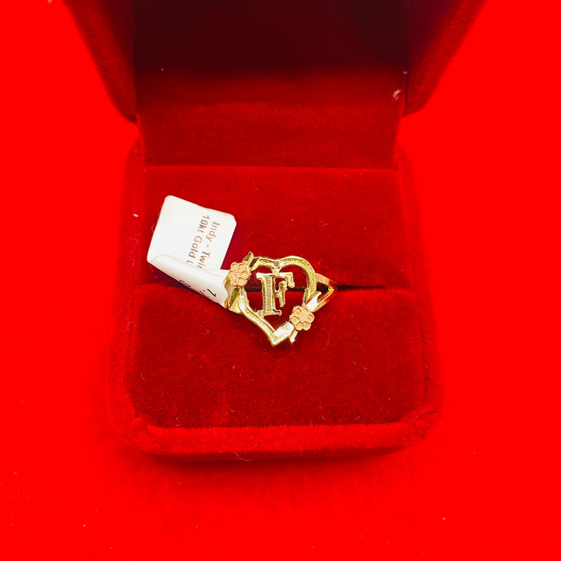 Genuine 10KT Gold Ring in Alphabet F