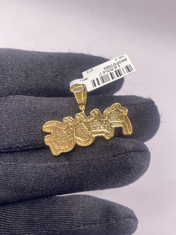 Real 10KT Gold with 0.75 CTW Diamond “PLUG” Charm