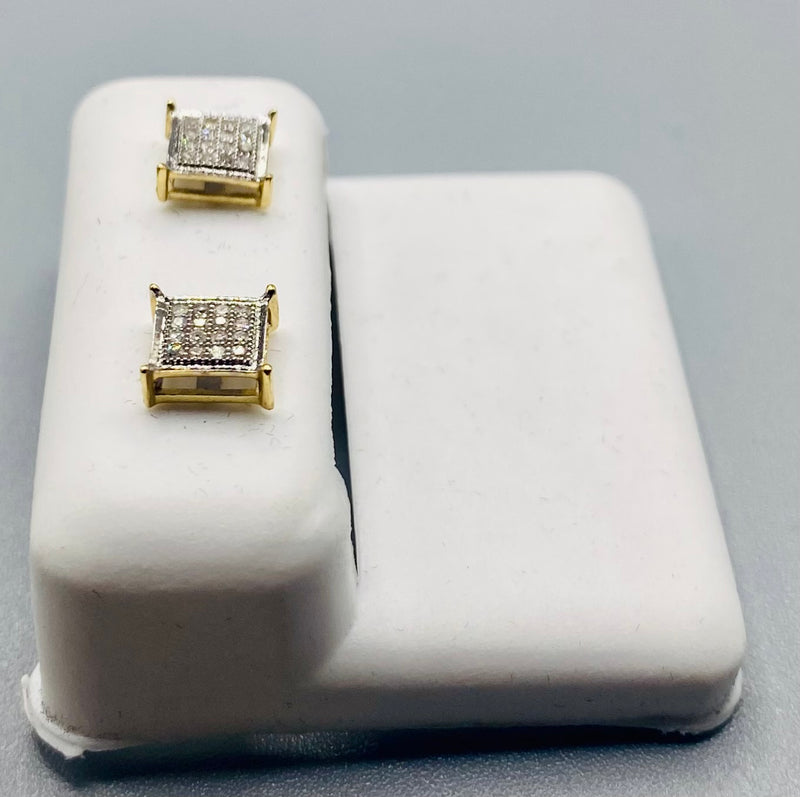 Genuine 10KT Gold & 0.10 CTW Diamond Earrings