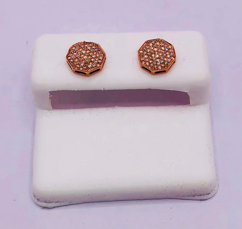 Genuine 10KT Rose Gold & 0.18 CTW Diamond earrings