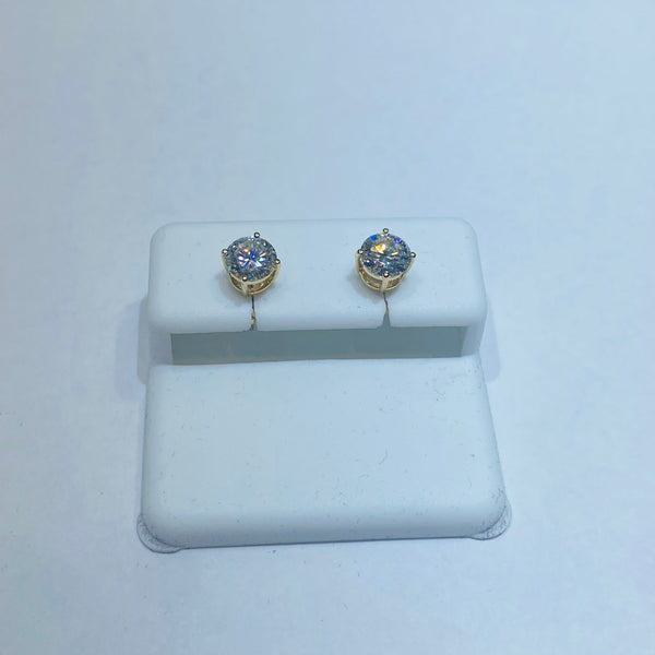 Real 14KT Gold & Moissanite 1.3CTW Diamond Earrings