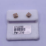 Genuine 10KT Gold 0.06 CTW Diamond Earrings