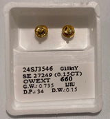 Genuine 10KT Gold 0.15 CTW Diamond Earrings