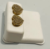 Genuine 10KT Gold 0.5 CTW  Heart shaped Diamond Earrings