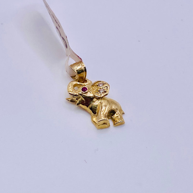 Real 10KT Gold Little Elephant Charm