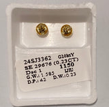 Genuine 10KT Gold 0.23 CTW Diamond Earrings