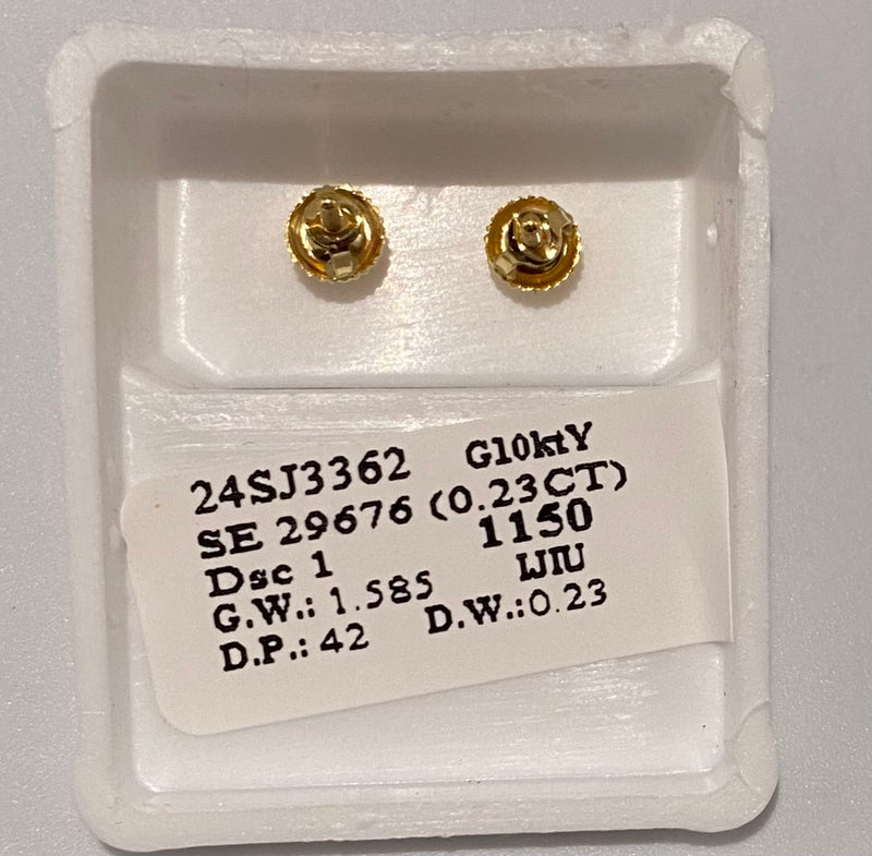 Genuine 10KT Gold 0.23 CTW Diamond Earrings