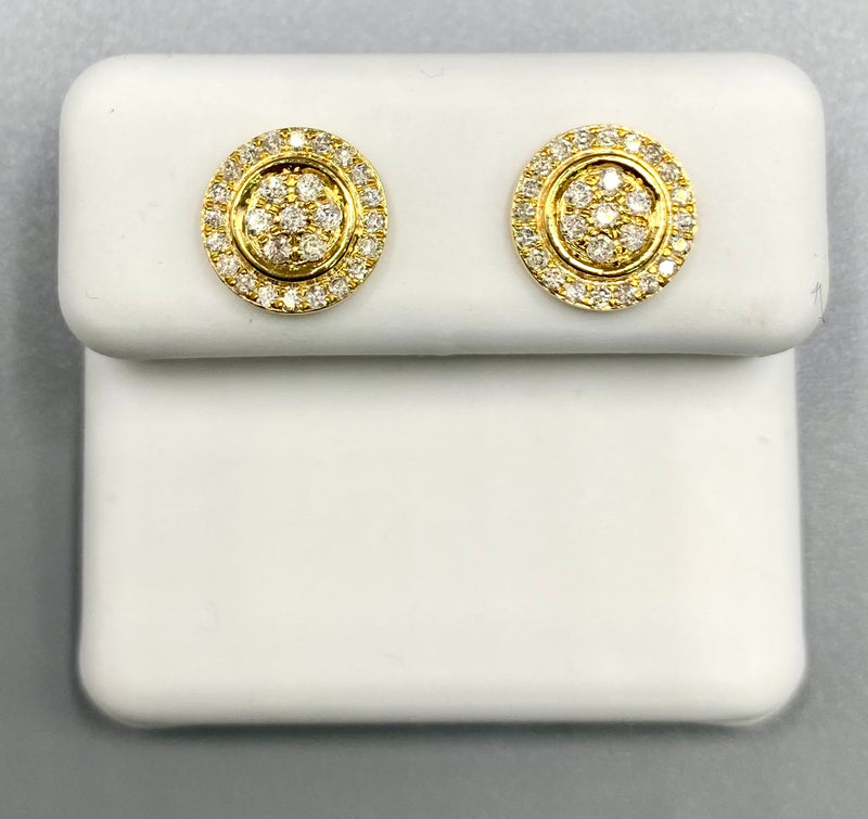 Genuine 10KT Gold 0.42 CTW Round Diamond Earrings