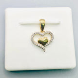 Genuine 10kt Gold & Diamond (0.08 CTW) Heart shaped Charm