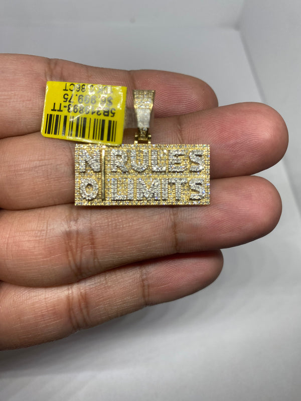 Real 10 KT Flashy Yellow Gold No Rules No Limits charms with 0.86 CTW Diamonds