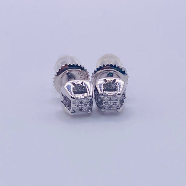 Real 925 Sterling Silver Moissanite 0.08 CWT Stylish Stud Earrings