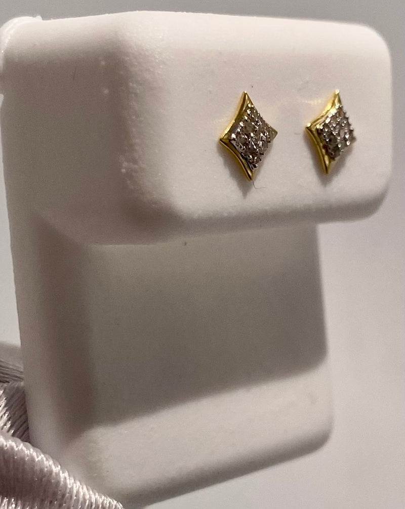 Genuine 10KT Gold 0.06 CTW Diamond Earrings