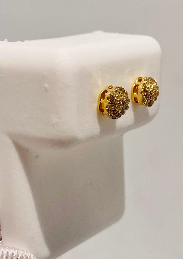 Genuine 10KT Gold 0.1 CTW Diamond Earrings