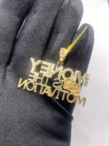 Real 10KT Gold and 1.13CTW Diamond Mens “Money is the Motivation” Charm