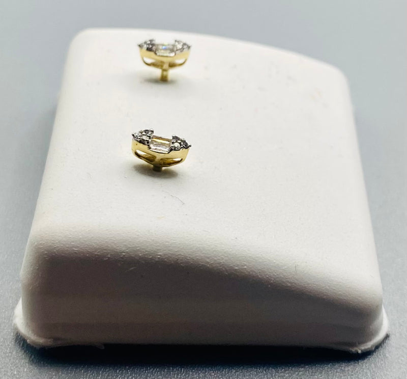 Genuine 10KT Gold & 0.09 CTW Diamond Earrings