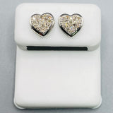 Genuine 10KT Gold 0.27 CTW Heart shaped Diamond Earrings