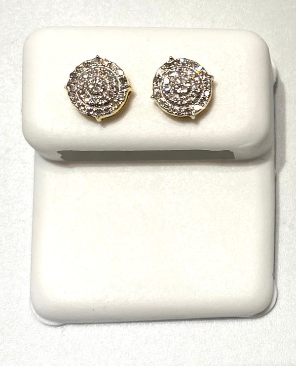 Genuine 10KT Gold 0.21 CTW round Diamond Earrings