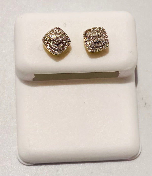 Genuine 10KT Rose Gold 0.13 CTW  Diamond Earrings