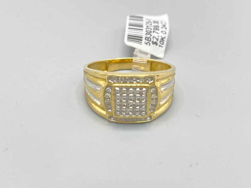 Genuine 10kt Gold Diamond Men’s Ring of 0.24 CTW