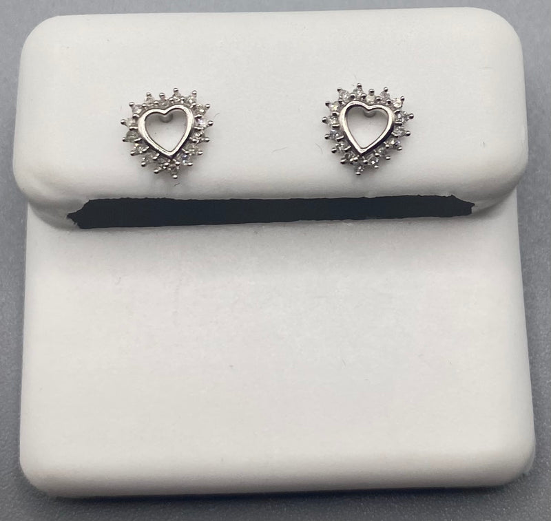 Genuine 10KT Gold & 0.10 CTW Diamond Earrings